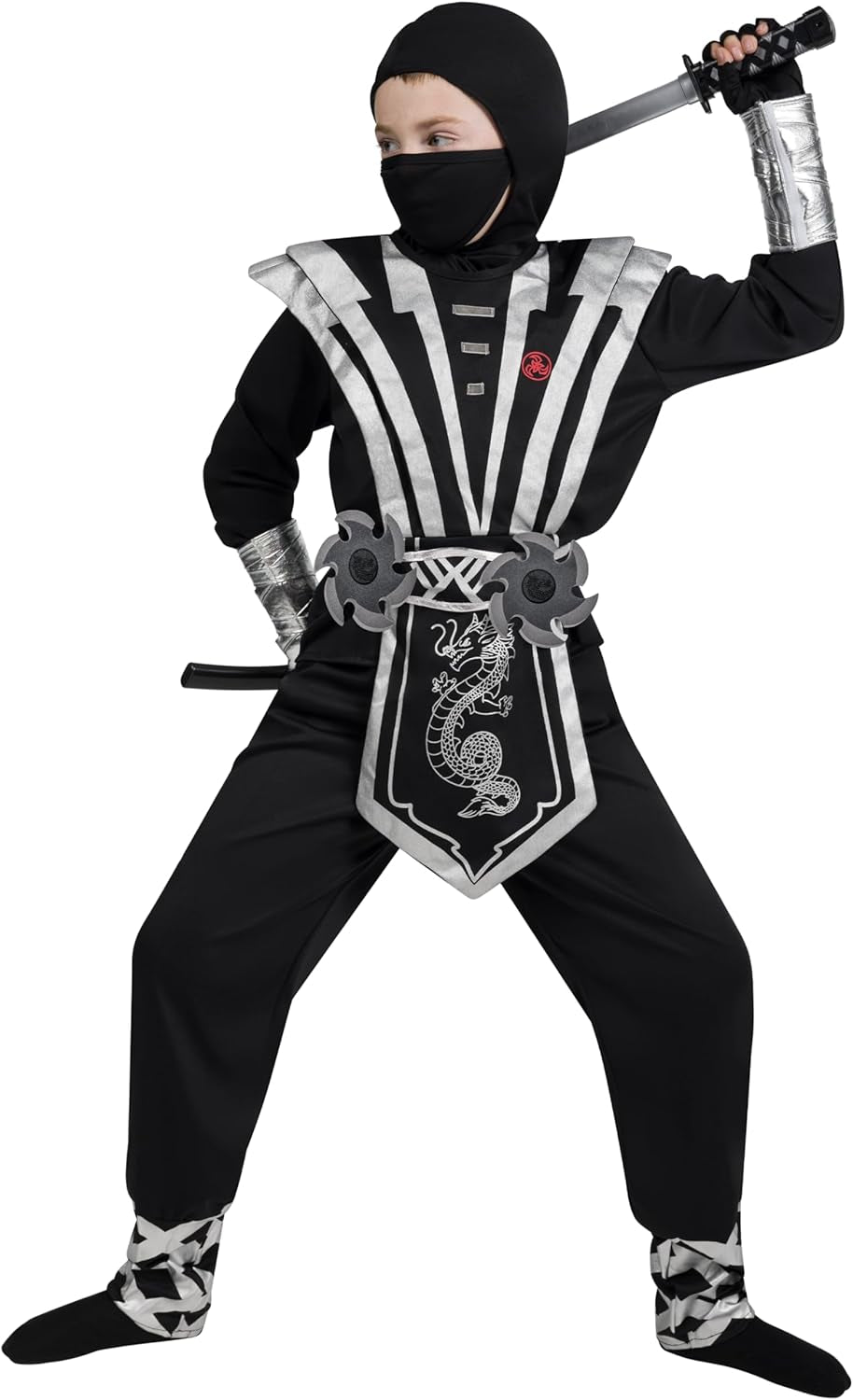 Ninja Deluxe Costume Set with Foam Accessories Toys for Kids Kung Fu Outfit Halloween