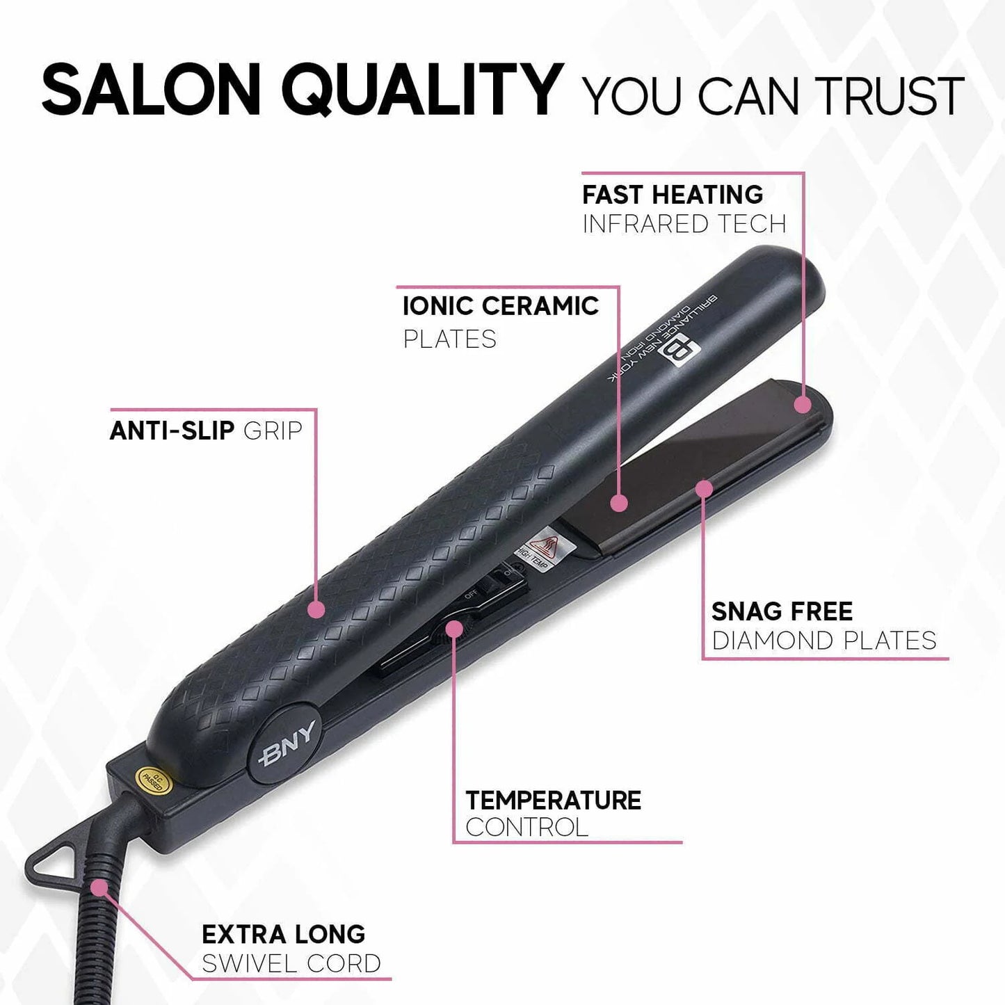 Original Ceramic Iron|Hair Straightener Curler 2 in 1|450° 1.25 Inch