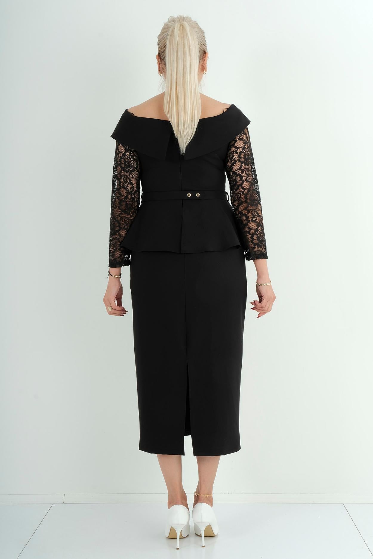 Robe midi sans manches à ceinture nouée - vue arrière