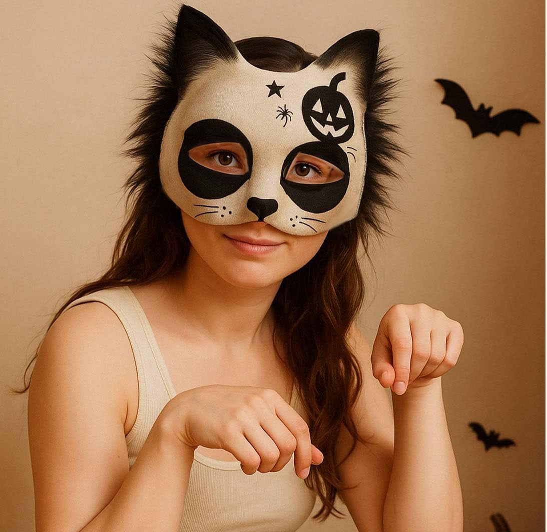 Therian Mask Kit, Cat Mask, Costume Furry Masks DIY, Animal Arts Crafts Kit, for Halloween Cosplay Party Interaction