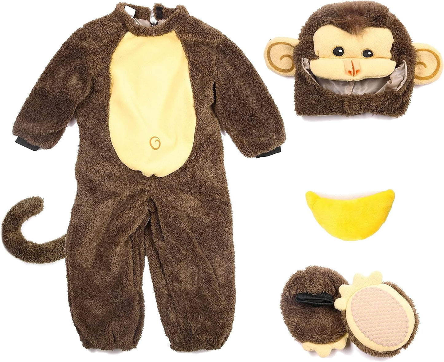 Halloween Toddler Monkey Costume Set with Toy Banana for Baby Halloween Dress Up
