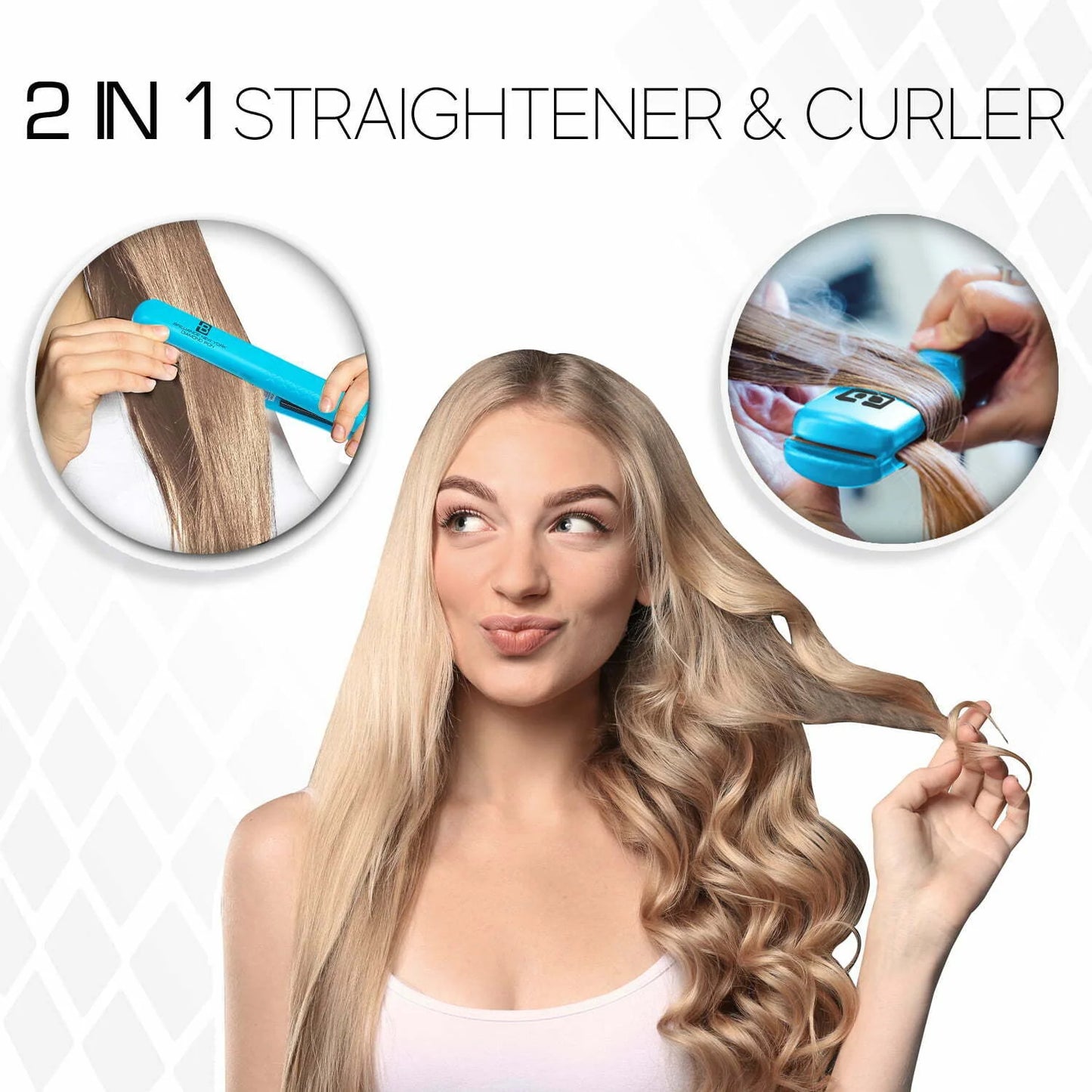 Original Ceramic Iron|Hair Straightener Curler 2 in 1|450° 1.25 Inch