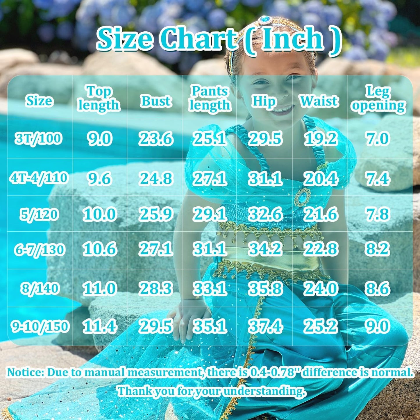 Princess Costume for Girls Kids Arabian Princess Fancy Dress up for Halloween Birthday Cosplay Party Carnival