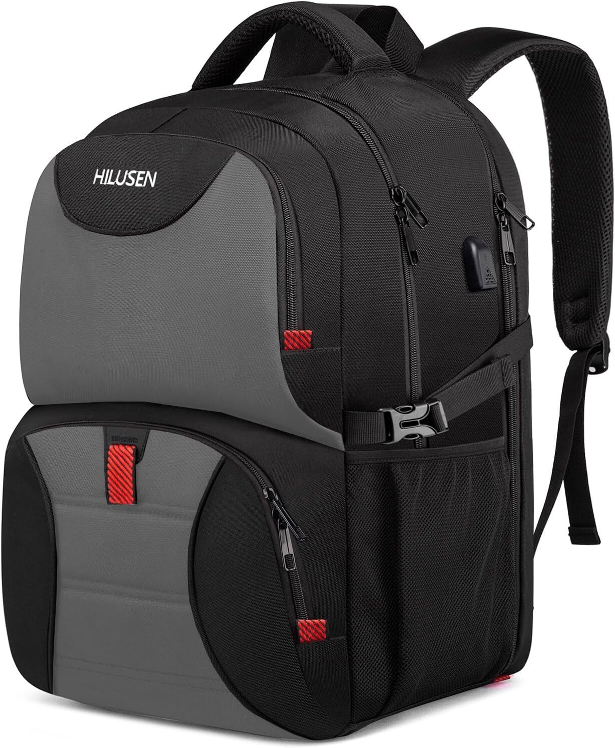 Extra Large Travel Laptop Backpack 50L,Lunch Backpack Business Work Backpack for Men Women with USB Charging Port,Water Resistant TSA Friendly Big 17.3 Inch Computer Bag College School Bookbags Black