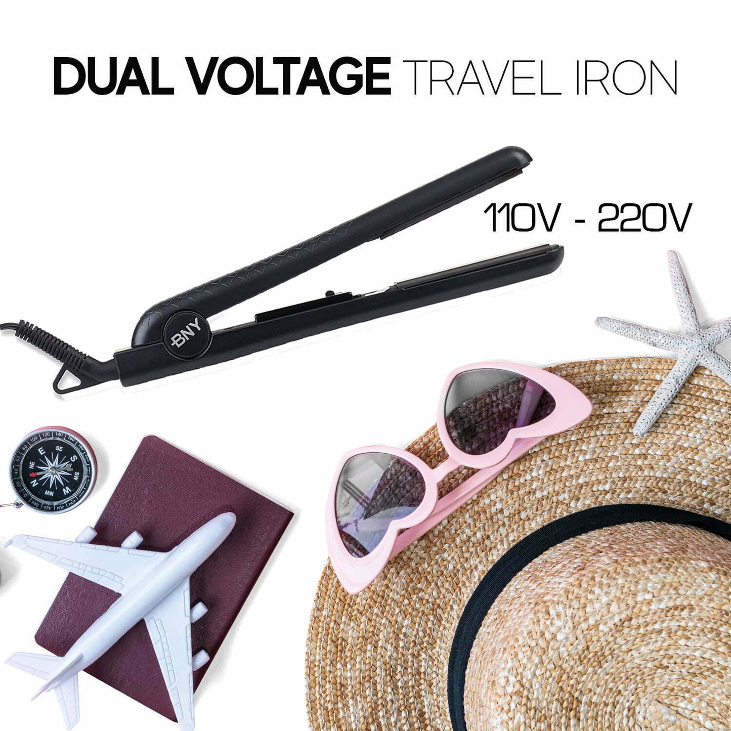 Original Ceramic Iron|Hair Straightener Curler 2 in 1|450° 1.25 Inch