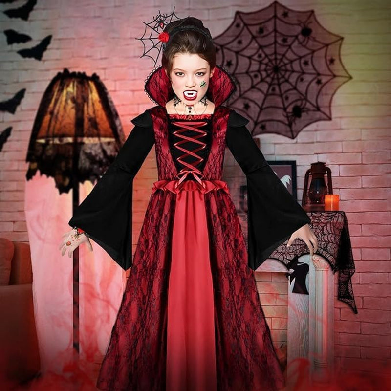 Vampire Costume Girls, Vampire Dress Costume Kids Halloween Costume Dress Up, Halloween Costume Girls Cosplay