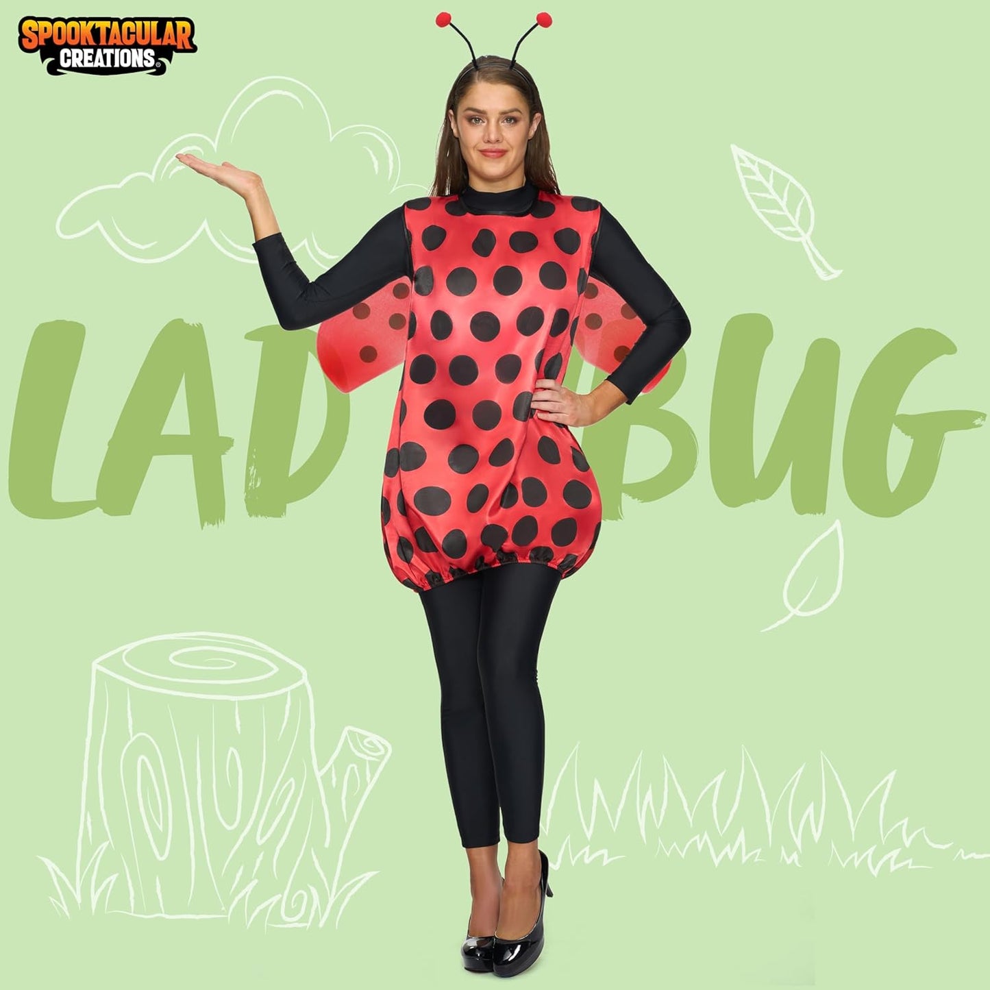 Halloween Lady Bug Costume Women Costumes Wings Headband Halloween Dress Cosplay Party Events