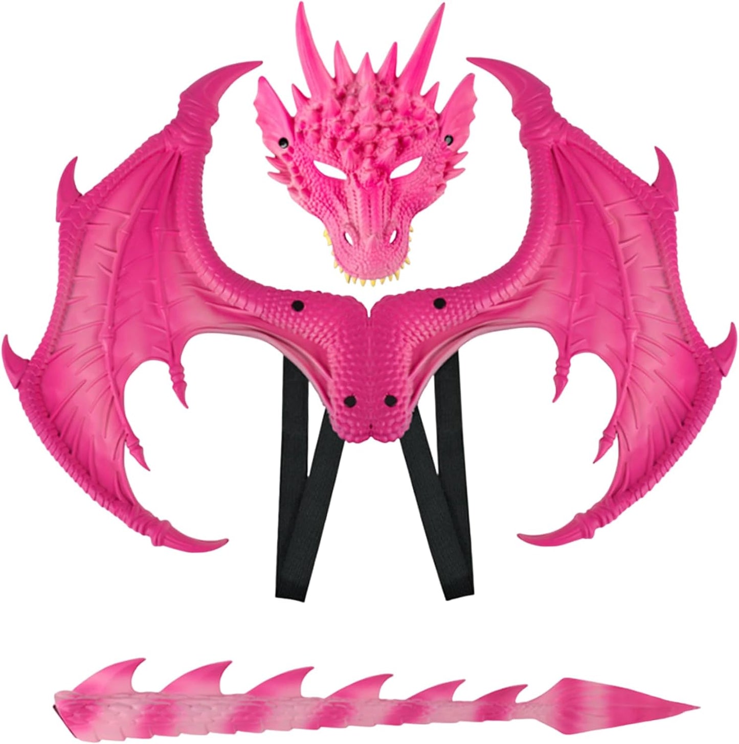 Dragon Kids Halloween Dragon Set 3PCS Face Covers Tail Cosplay Costume Photo Props Red