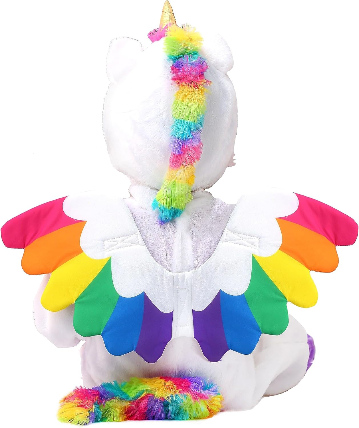 Unicorn Costume, Jumpsuit with Wings and Star Wand for Kids Halloween Dress up Party