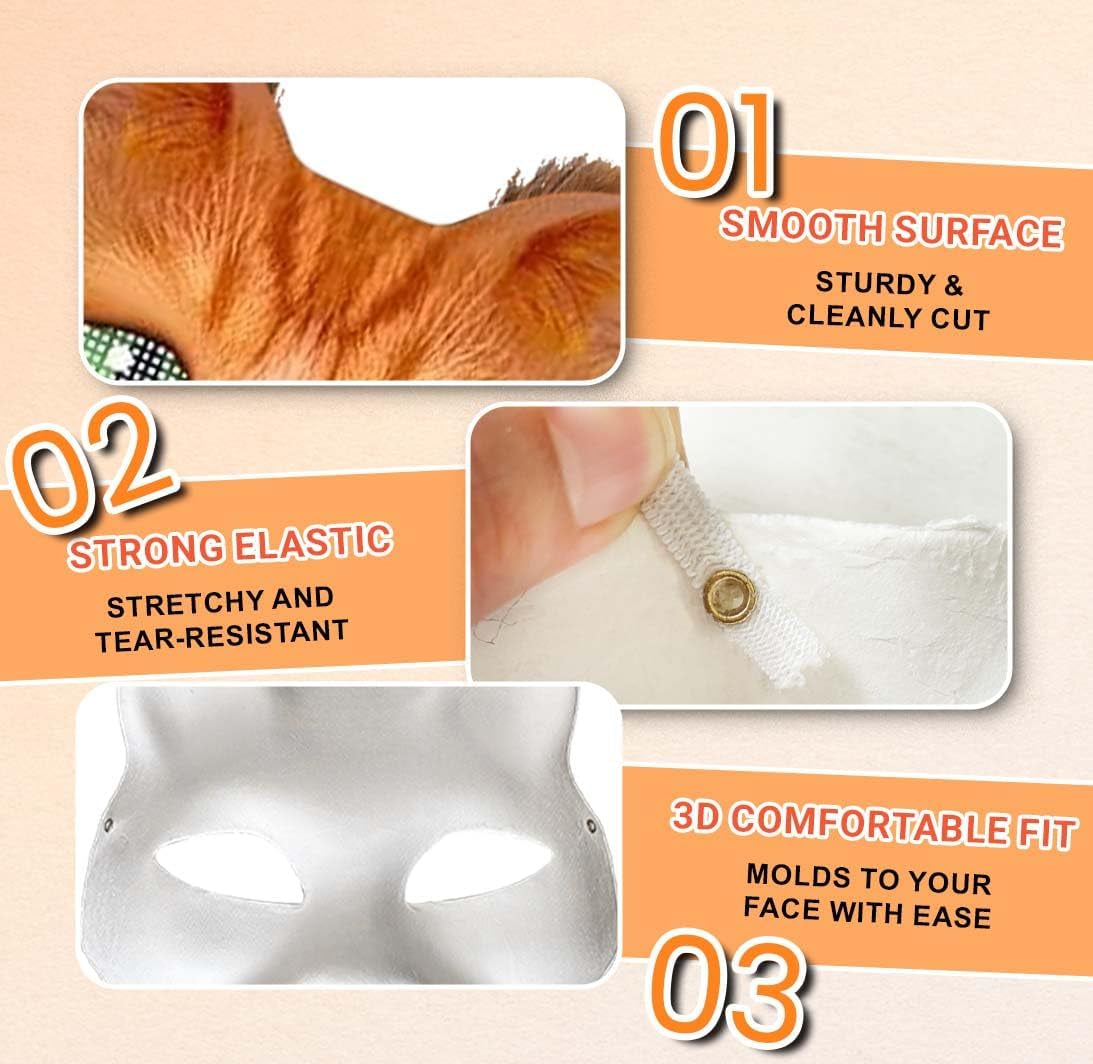 Therian Mask Kit, Cat Mask, Costume Furry Masks DIY, Animal Arts Crafts Kit, for Halloween Cosplay Party Interaction