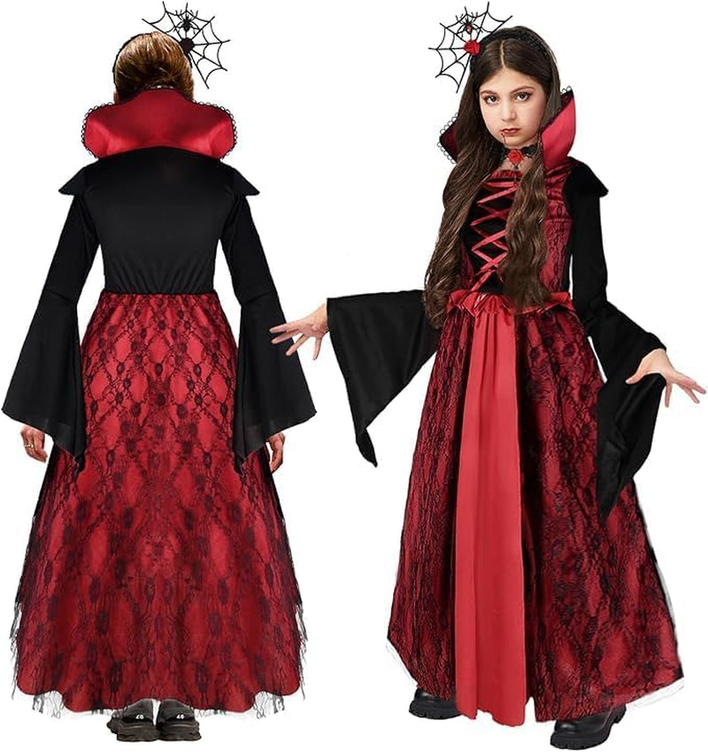 Vampire Costume Girls, Vampire Dress Costume Kids Halloween Costume Dress Up, Halloween Costume Girls Cosplay