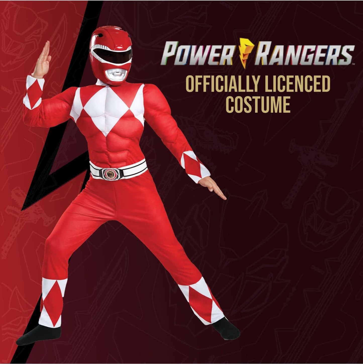 Ranger Classic Muscle Child Costume, Red, Size/(4-6)