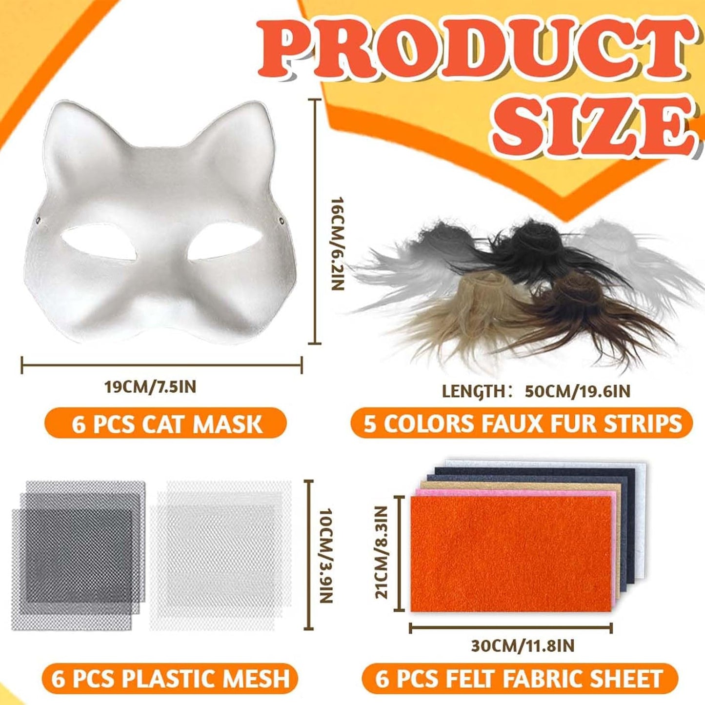Therian Mask Kit, Cat Mask, Costume Furry Masks DIY, Animal Arts Crafts Kit, for Halloween Cosplay Party Interaction
