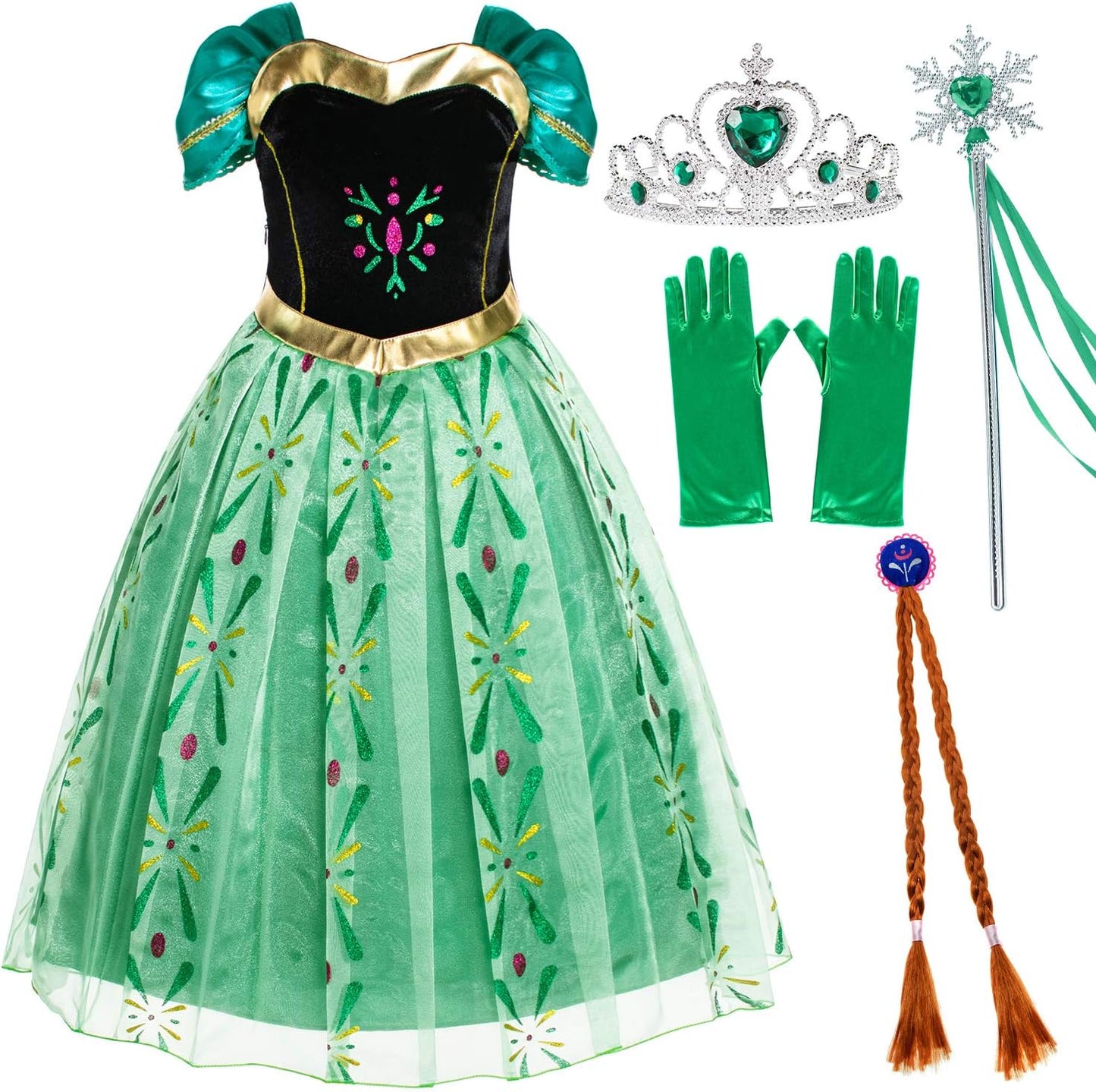 Princess Costumes Birthday Party Fancy Dress up for Little Girls with Accessories