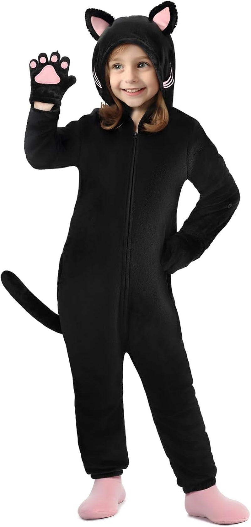Cat Costume for Girls, Noir Costume, Onesie Costume for Kids, Halloween Costumes for Kids Girls