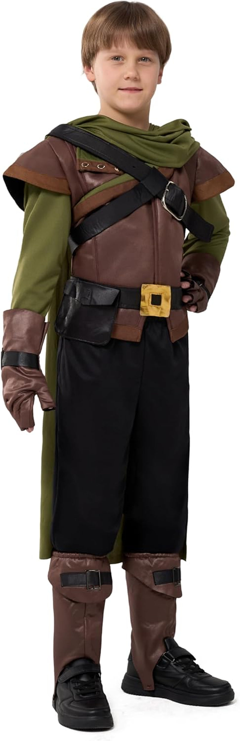Boys Robin Hood Costume, Toddler Child Green Robin Outfit Set for Kids Halloween Dress up Parties