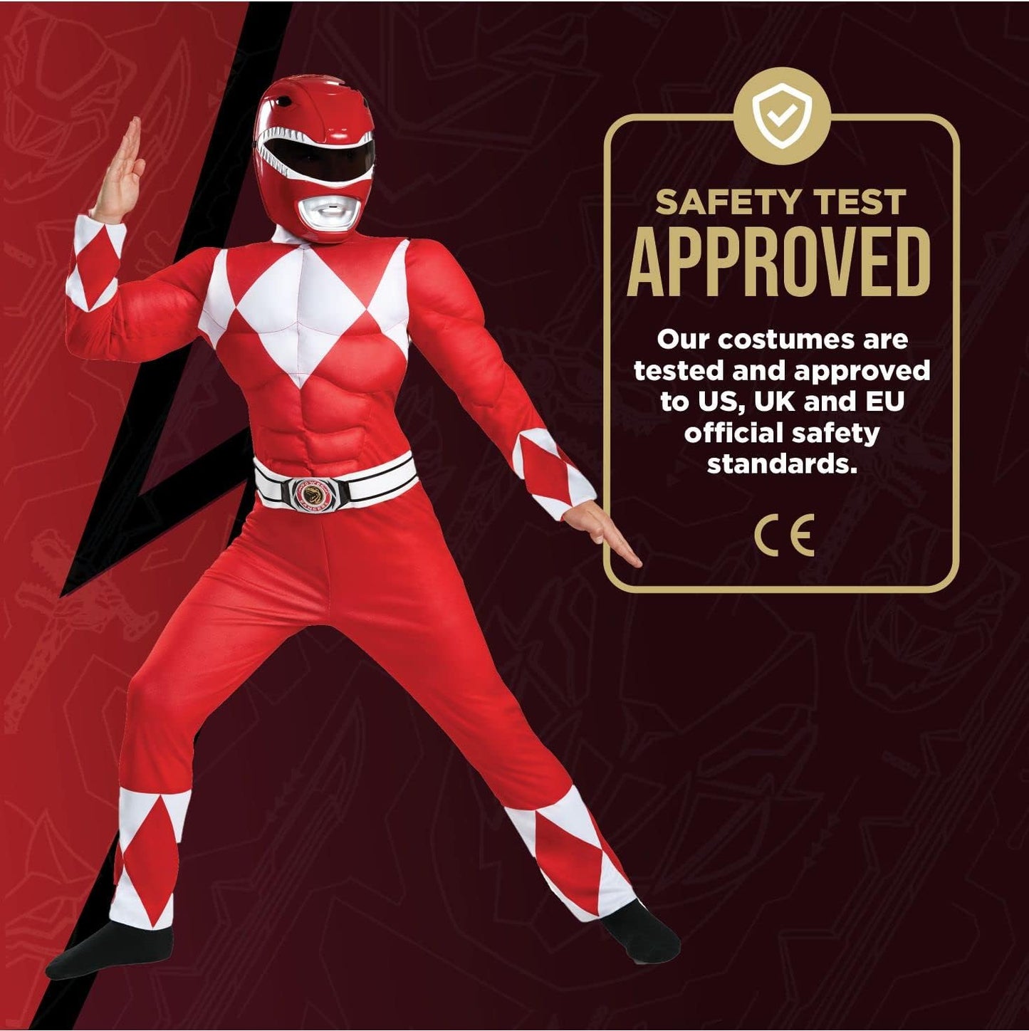 Ranger Classic Muscle Child Costume, Red, Size/(4-6)