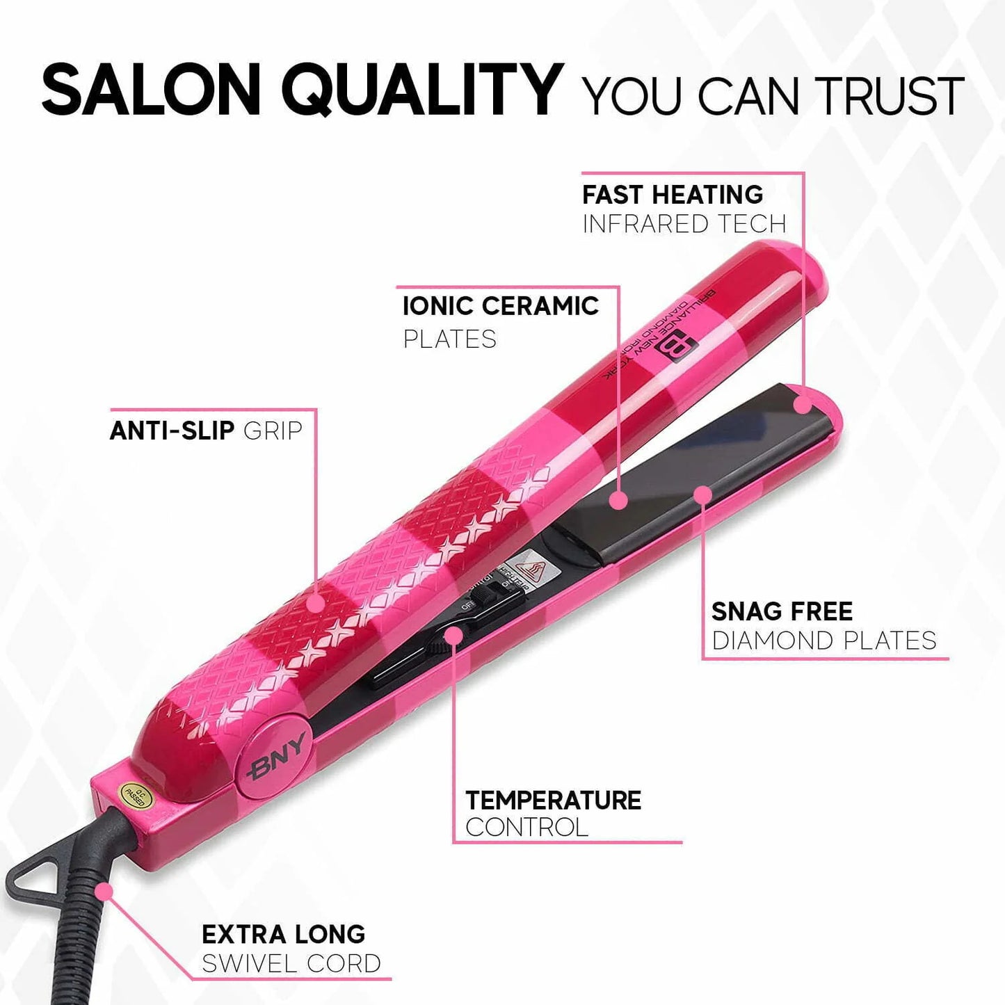 Original Ceramic Iron|Hair Straightener Curler 2 in 1|450° 1.25 Inch