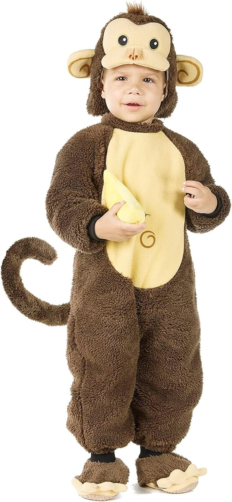 Halloween Toddler Monkey Costume Set with Toy Banana for Baby Halloween Dress Up