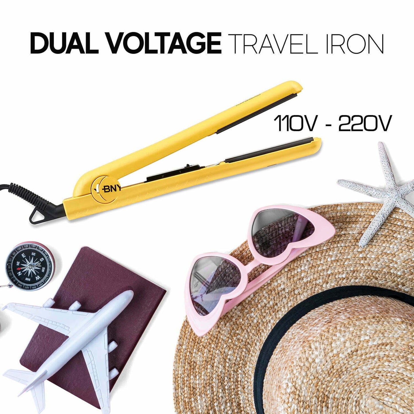 Original Ceramic Iron|Hair Straightener Curler 2 in 1|450° 1.25 Inch