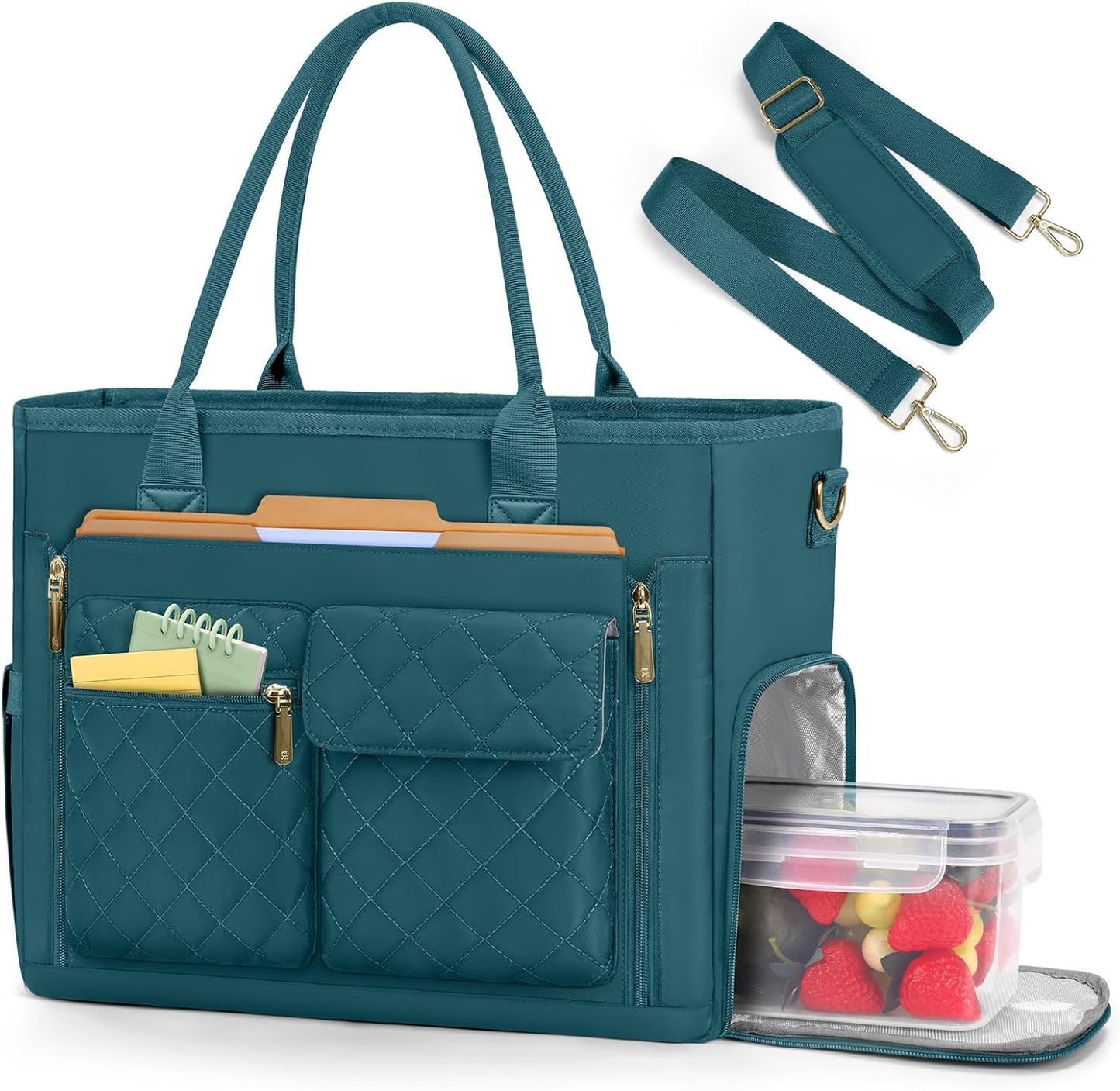 Teacher Tote Bag with Lunch Compartment 15.6 Inch Laptop Bag for Women Large Work Bags Nurse Bag Laptop Briefcase