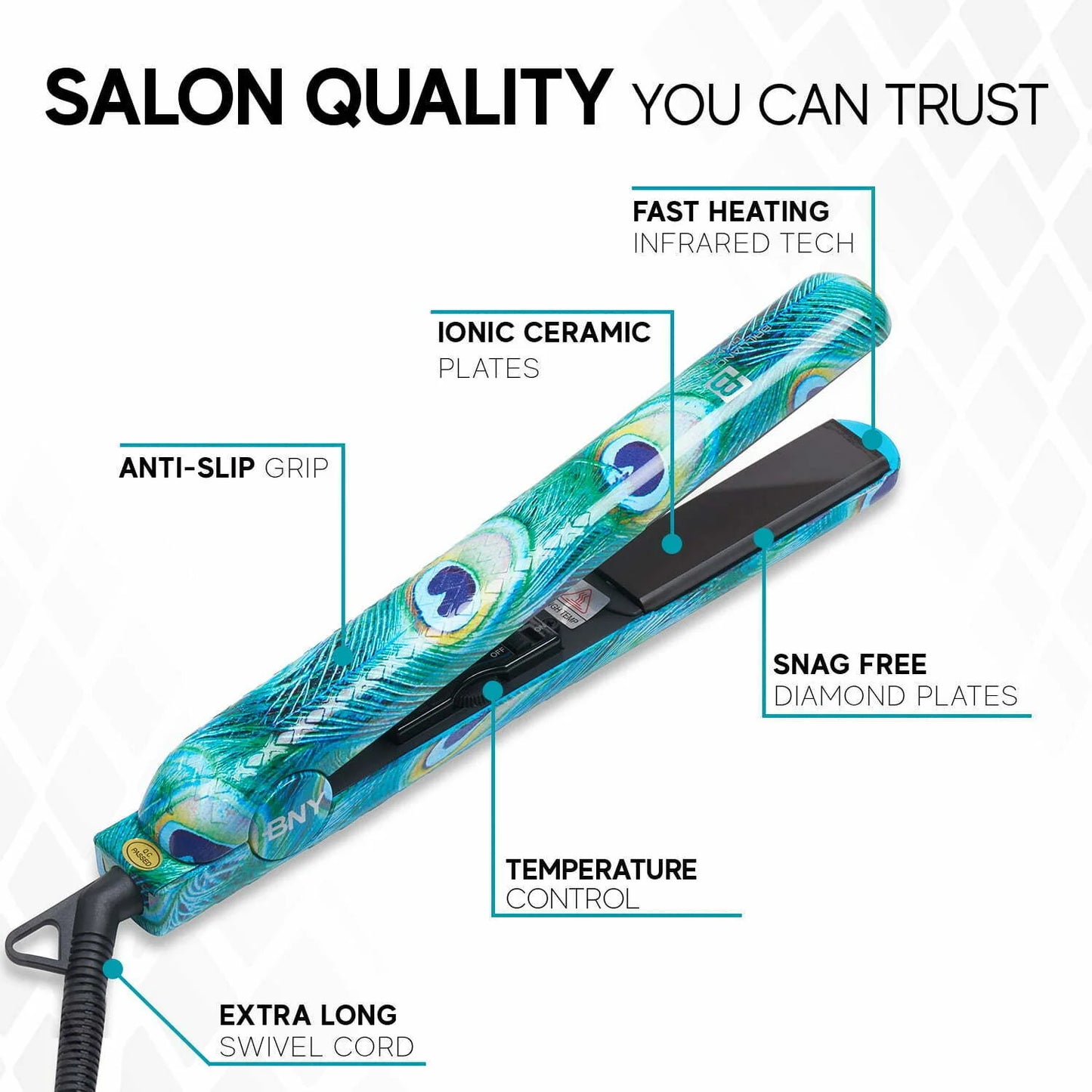 Original Ceramic Iron|Hair Straightener Curler 2 in 1|450° 1.25 Inch