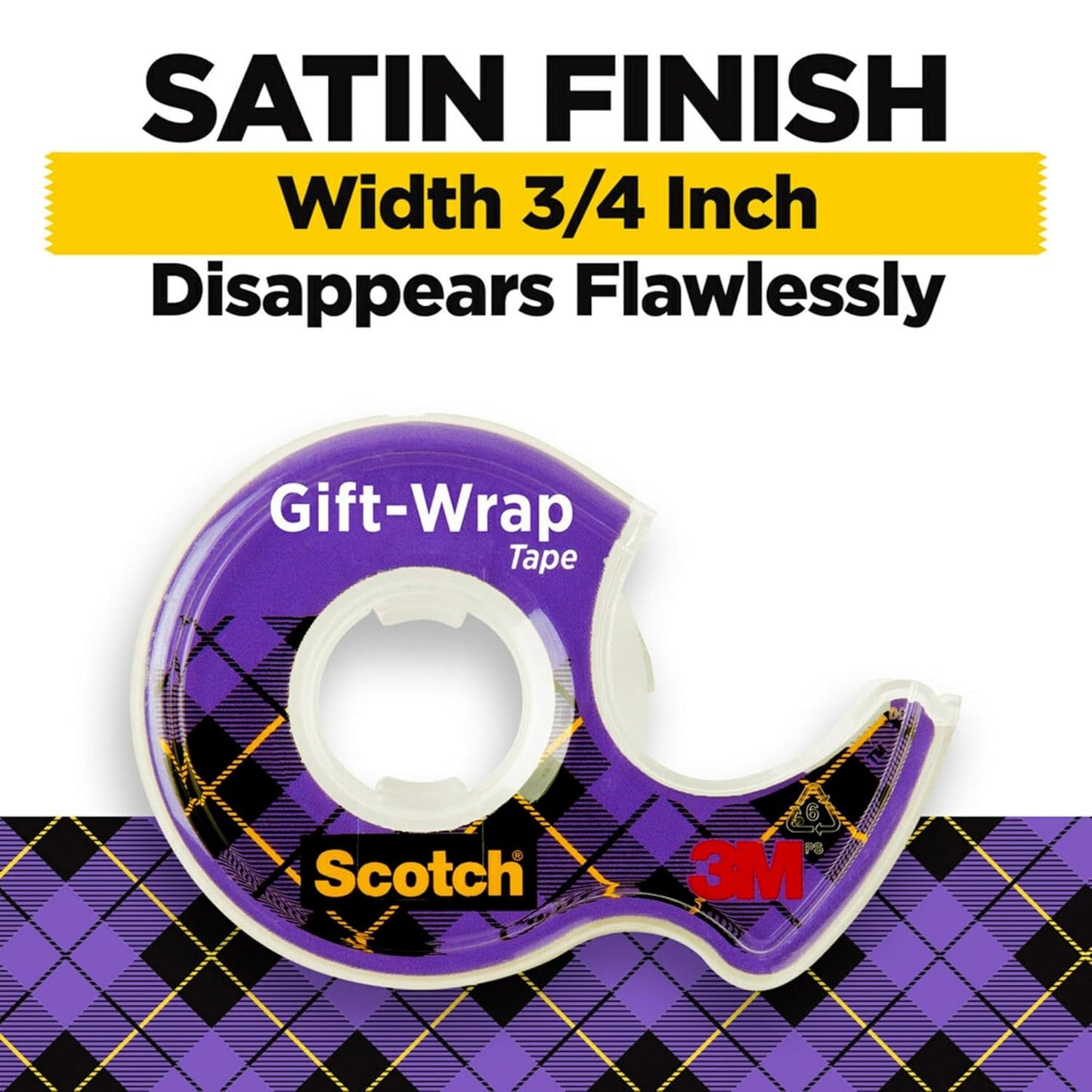 Tape Gift Wrap Tape, 19Mm Wide X 10.1M, 3 Rolls in Dispensers