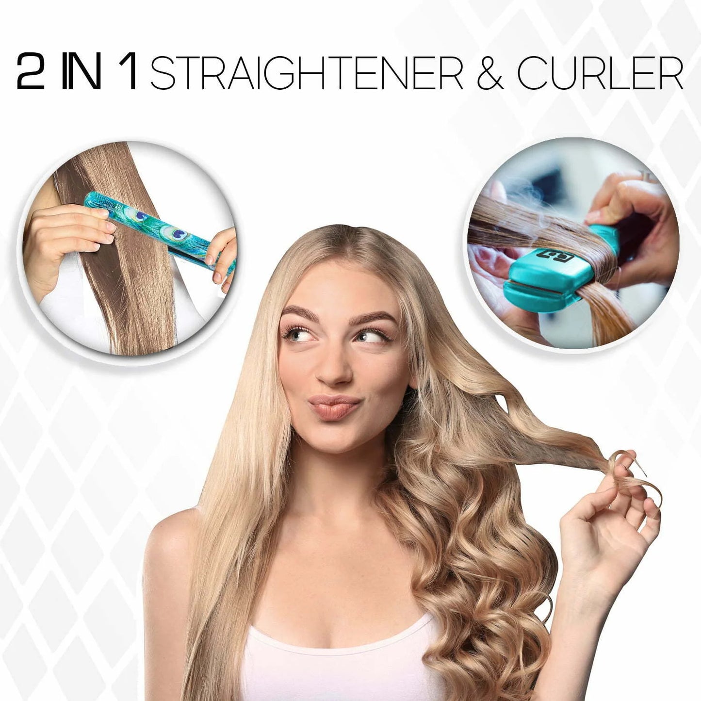 Original Ceramic Iron|Hair Straightener Curler 2 in 1|450° 1.25 Inch