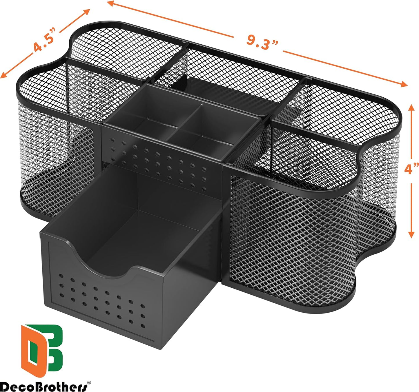 Decobrothers Desk Organizers Pencil/Pen Holder Caddy Storage Accessories for Office, Black