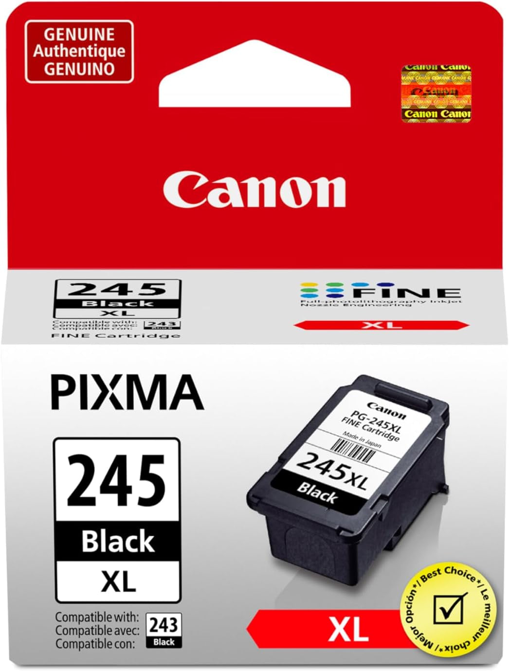Genuine PG-245XL HIGH Yield Twin Ink Cartridge Value Pack, Black, 2-Pack