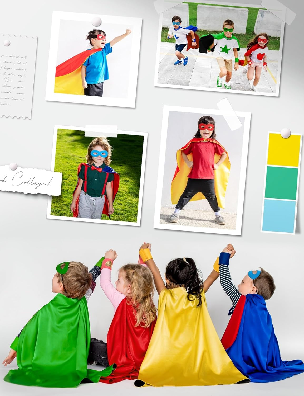 Kids Superhero Capes and Mask -Super Hero Cape for Boys Girls Boys Girls Christmas,Halloween, Parties