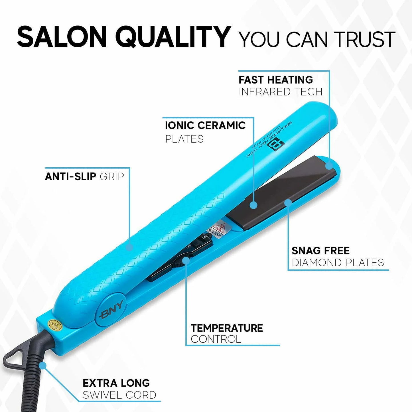 Original Ceramic Iron|Hair Straightener Curler 2 in 1|450° 1.25 Inch