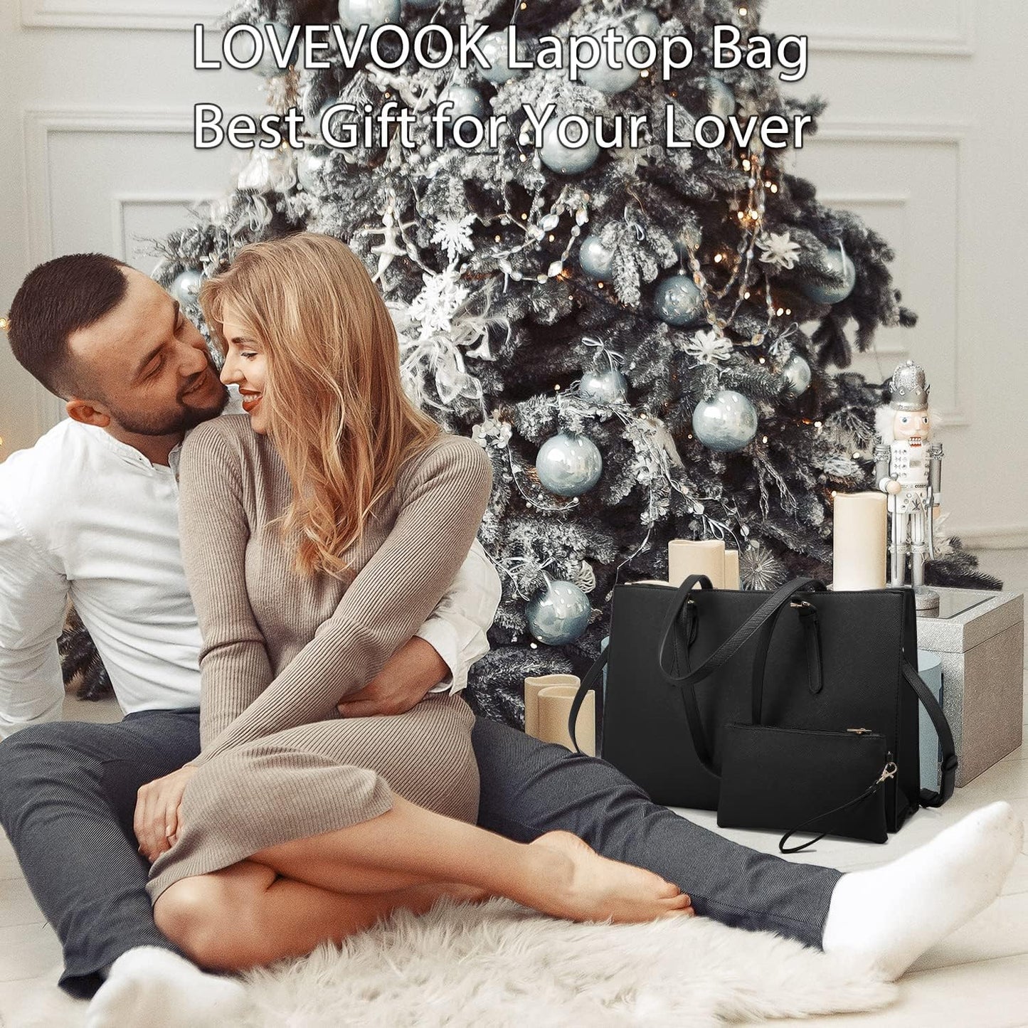 Laptop Bag for Women Computer Tote Bag Handbag Shoulder Bag Purse Business Work Briefcase Travel Bag, 15.6-Inch
