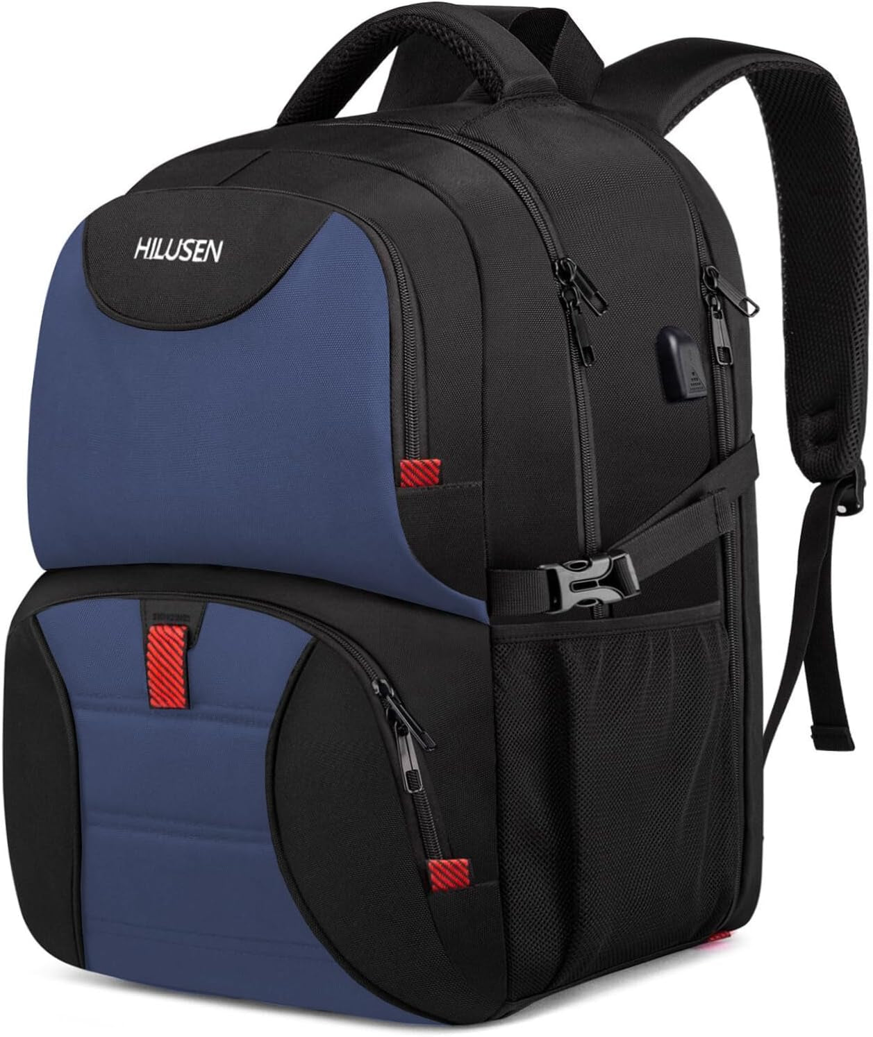 Extra Large Travel Laptop Backpack 50L,Lunch Backpack Business Work Backpack for Men Women with USB Charging Port,Water Resistant TSA Friendly Big 17.3 Inch Computer Bag College School Bookbags Black
