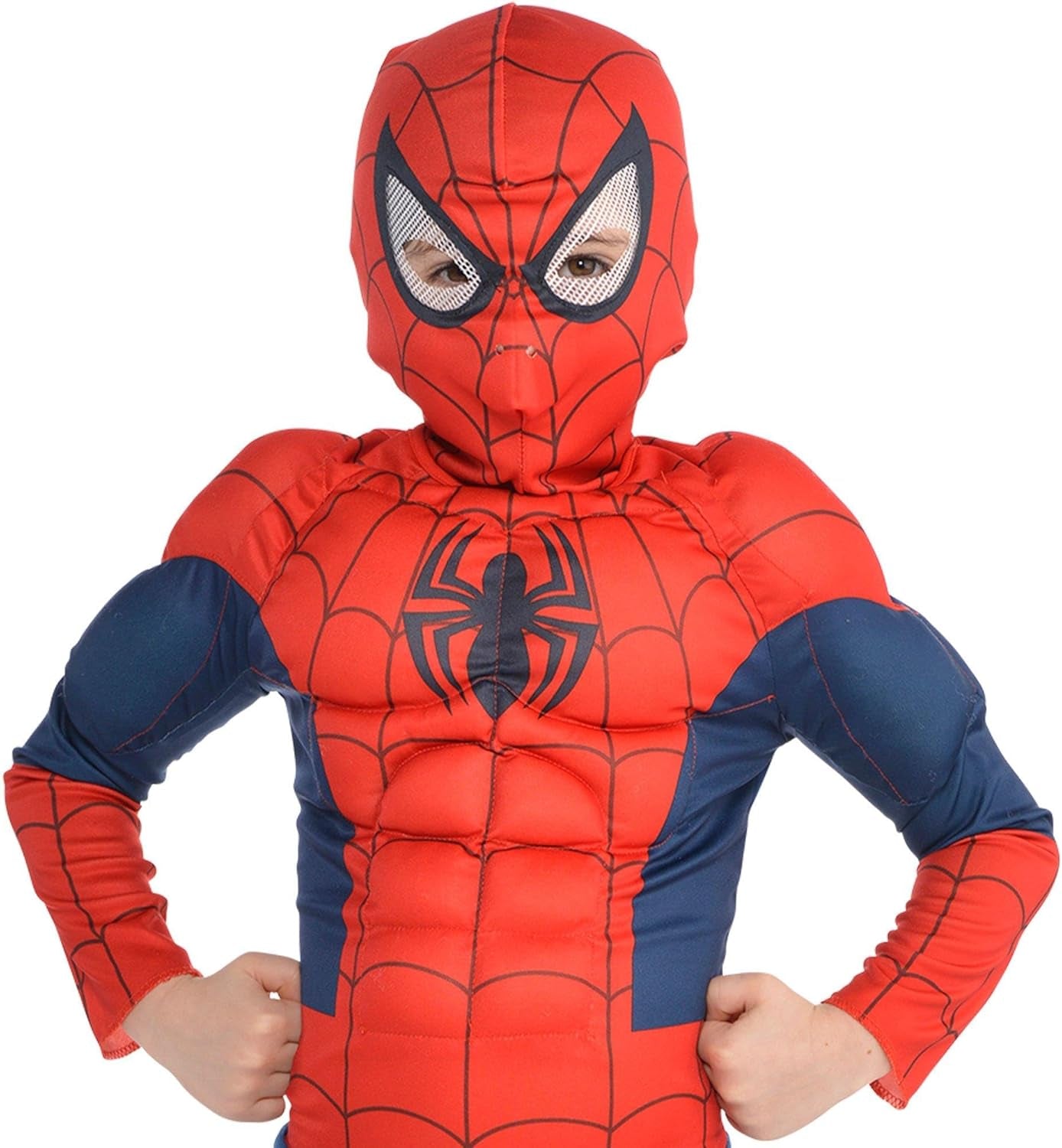 Suit Yourself Classic Spider-Man Muscle Halloween Costume for Boys, Small, Includes Headpiece