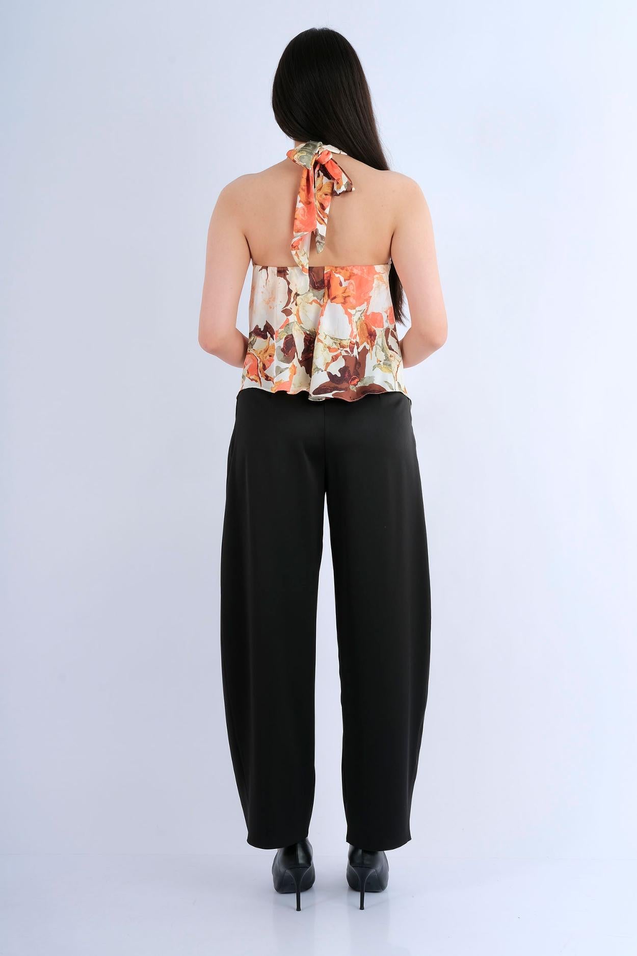 Top Halter Beige Paisley — vue de dos