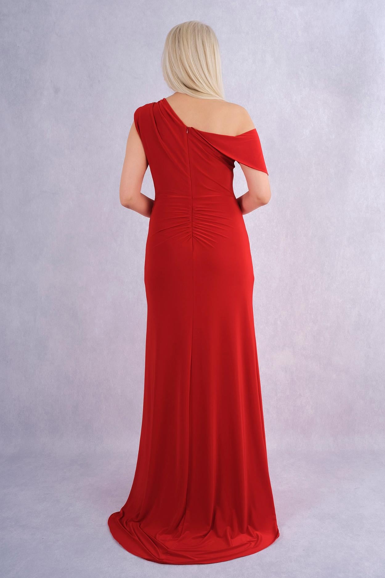 Robe longue épaules dénudées drapé croisé - vue dos