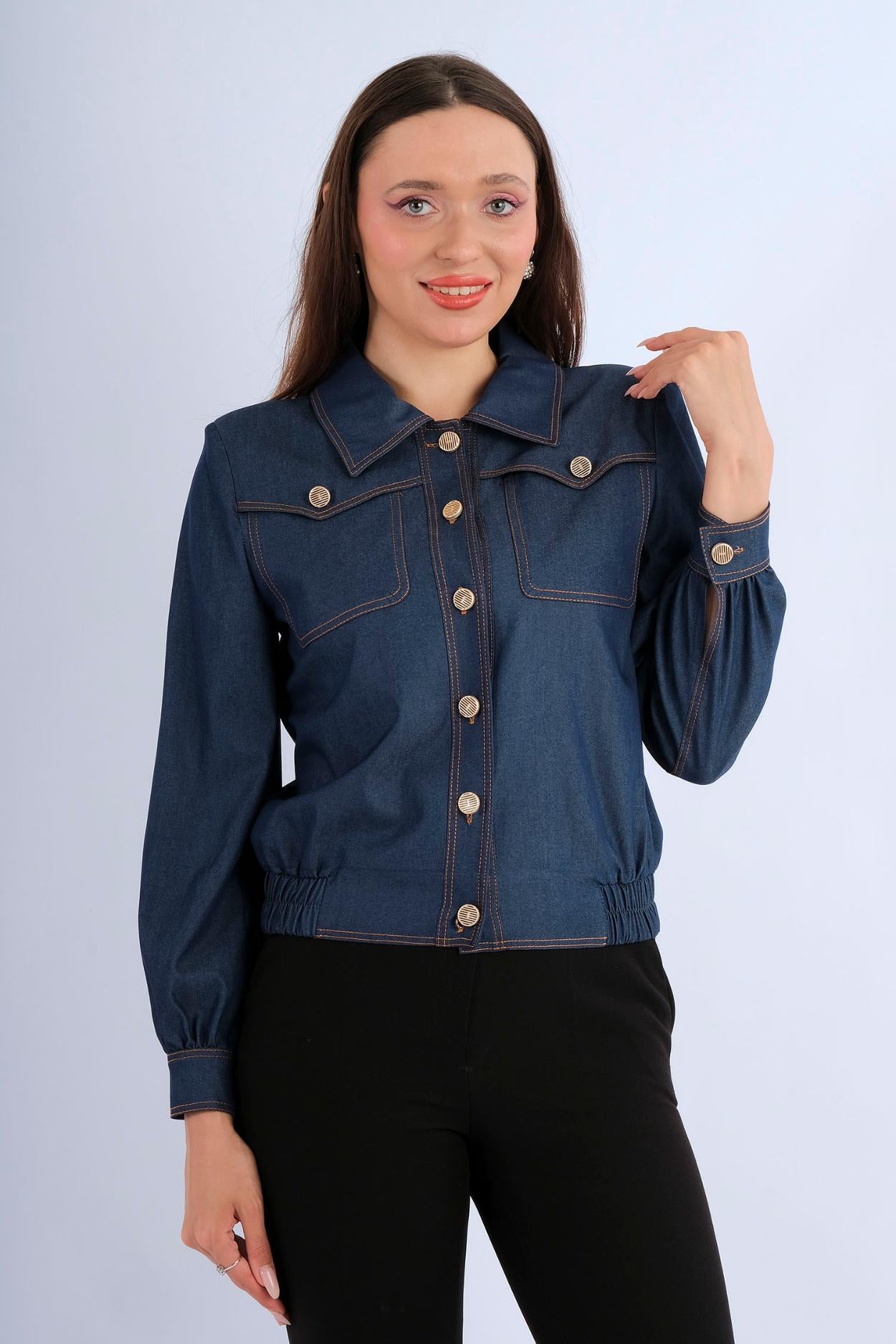 Blazer Croisé Ceinture Plaques Dorées — vue de face