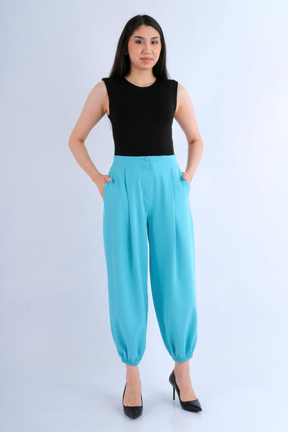 Pantalon Palazzo Imprimé Tropical — vue de face