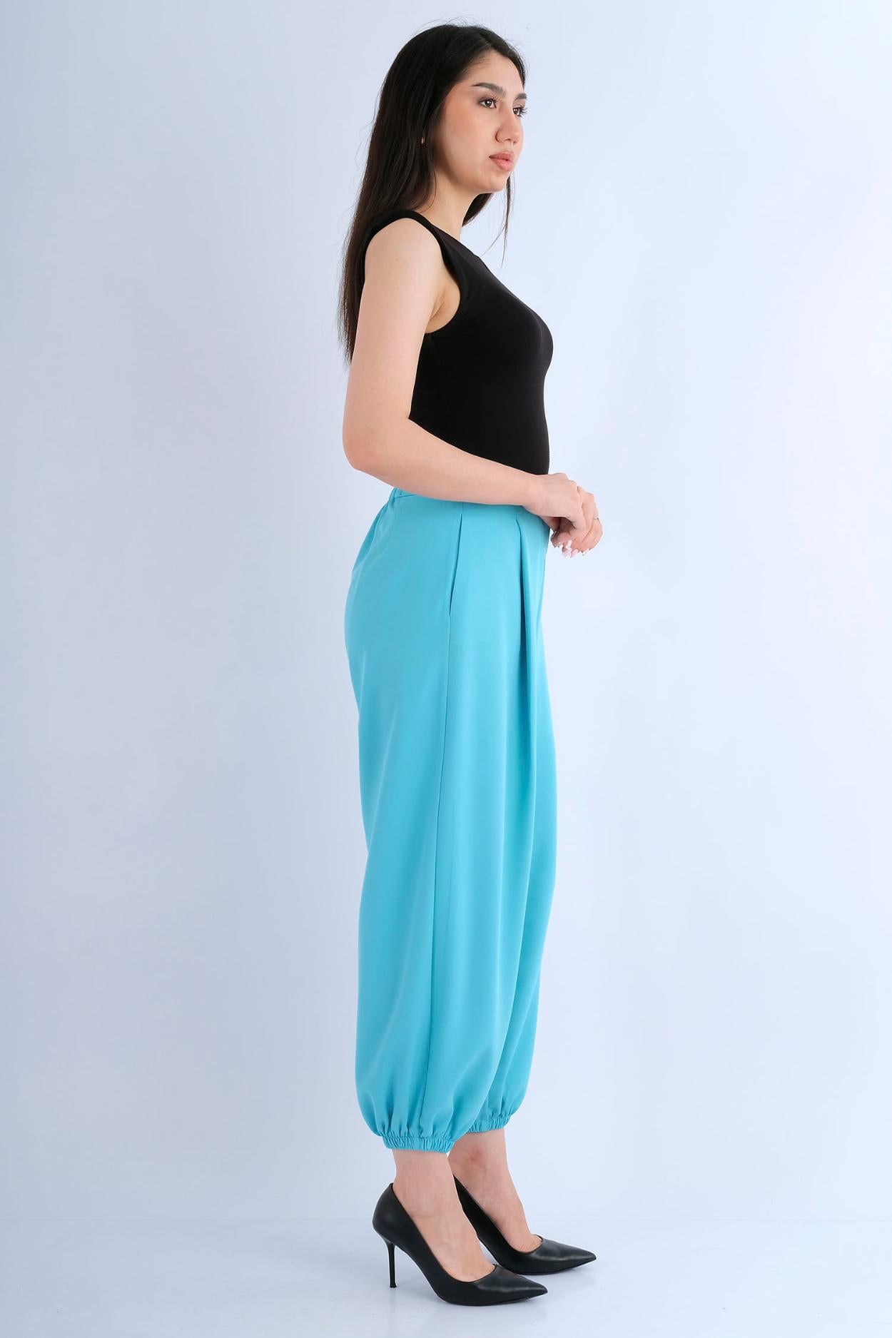 Pantalon Palazzo Imprimé Tropical — vue de dos