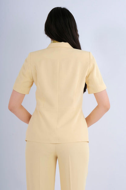 Blazer Uni Manches Brodées Dorées — vue de profil