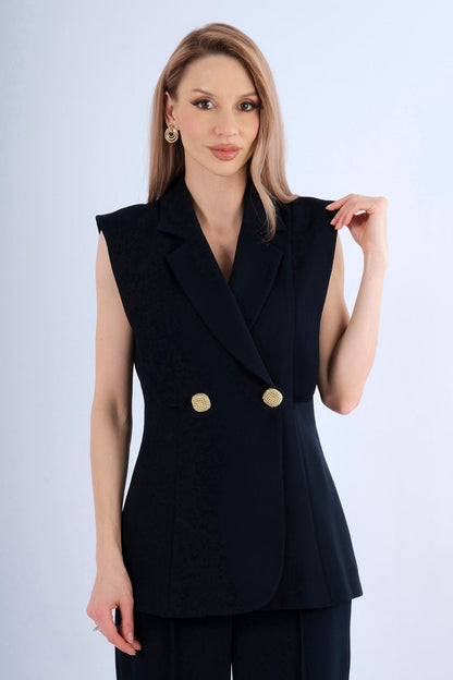 Blazer Oversize Manches Drапées — vue de face