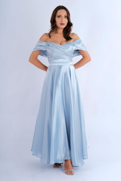 Robe Azur corset brodé foulard - vue de face