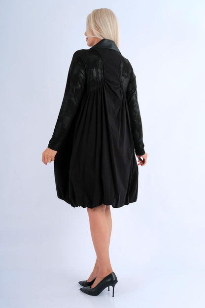 Robe longue plissée off-shoulder manches bouffantes bleu ciel - vue arrière