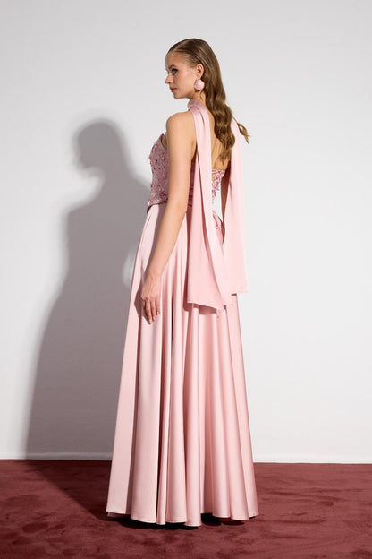 Robe Saphir dos lacé - vue de dos