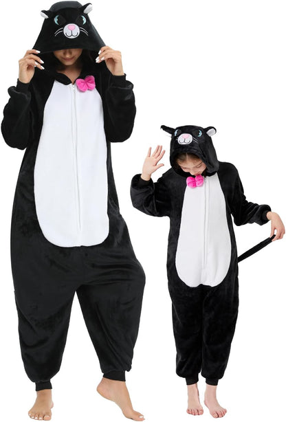 Kids Onesie Pajamas Animal One Piece Costume Halloween Cosplay for Boys Girls Family