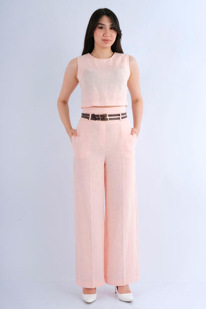 Pantalon Large Taille Élastique — vue de face