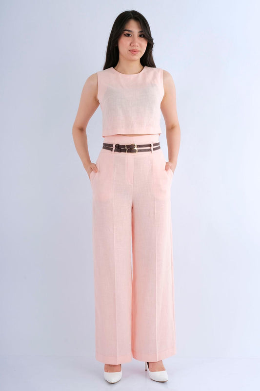Pantalon Large Taille Élastique — vue de face