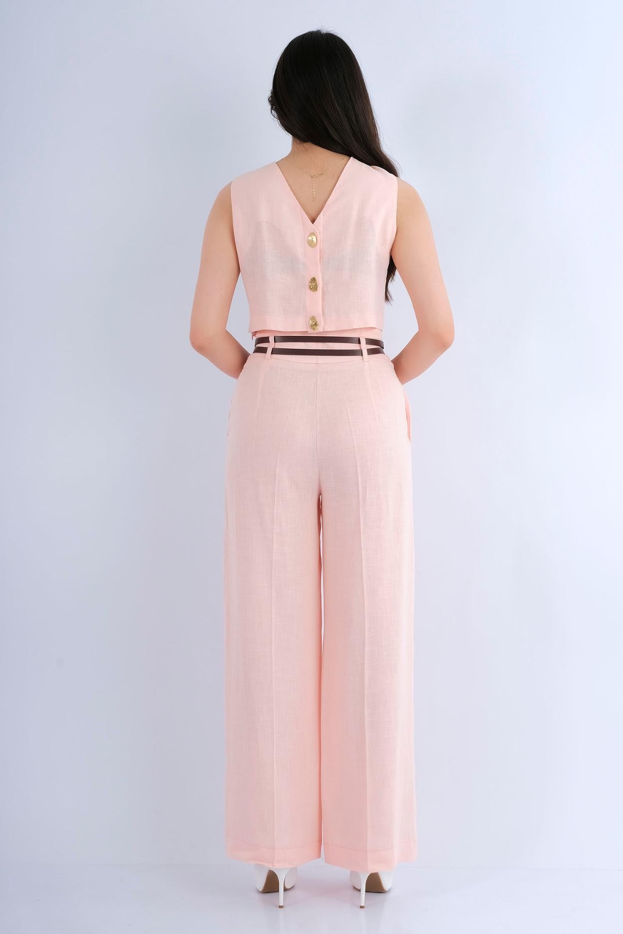Pantalon Large Taille Élastique — vue de dos