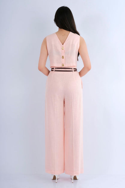 Pantalon Large Taille Élastique — vue de dos